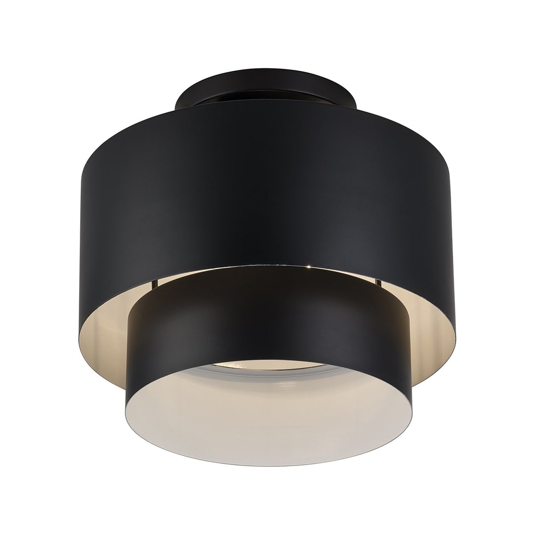 2 Light Black Medium Semi-Flush