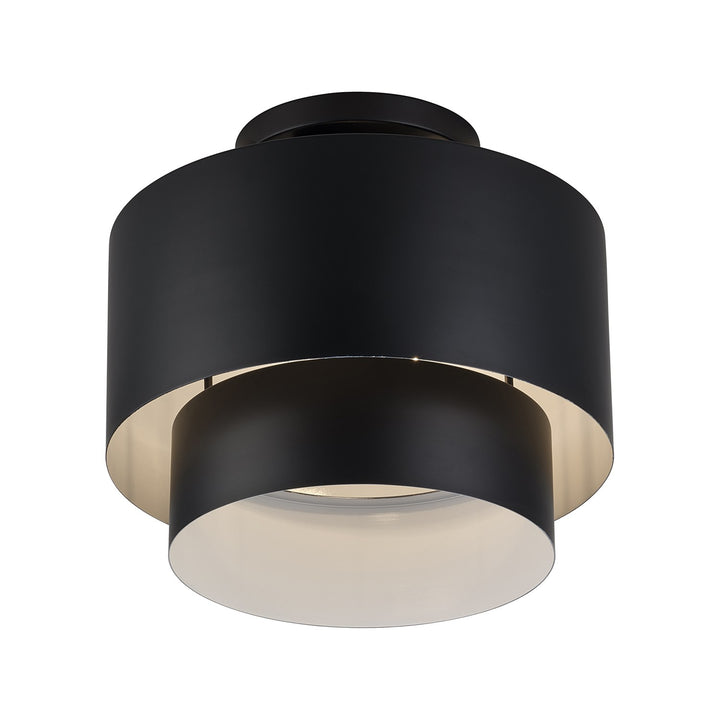 2 Light Black Medium Semi-Flush