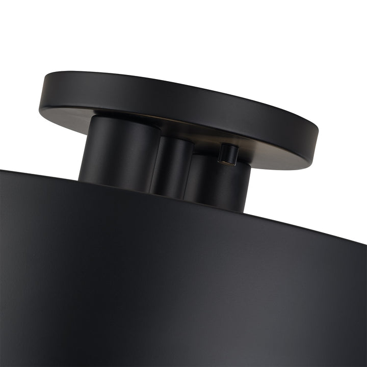 2 Light Black Medium Semi-Flush