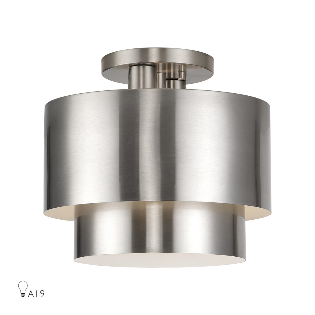 2 Light Brushed Nickel Medium Semi-Flush by Livex Lighting