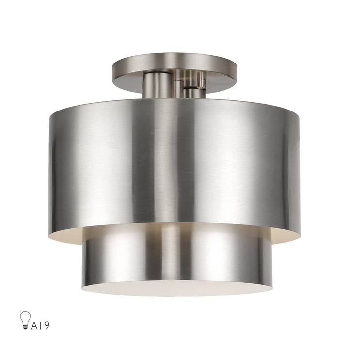 2 Light Brushed Nickel Medium Semi-Flush by Livex Lighting
