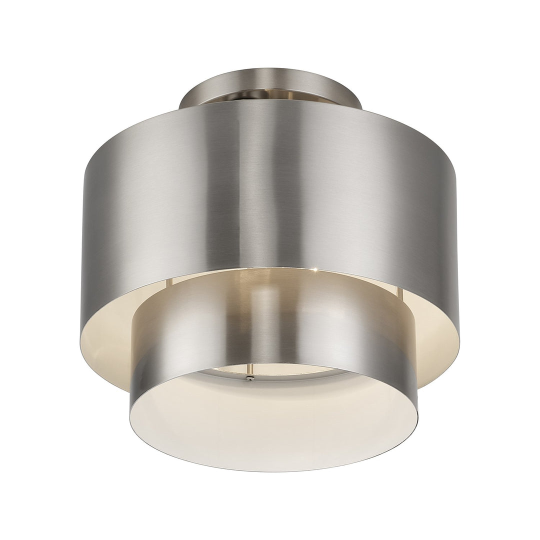 2 Light Brushed Nickel Medium Semi-Flush