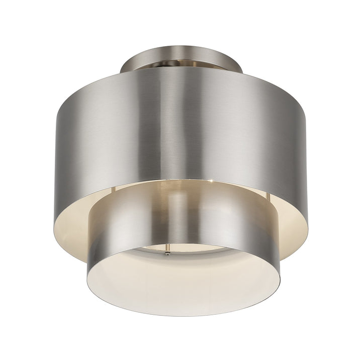 2 Light Brushed Nickel Medium Semi-Flush