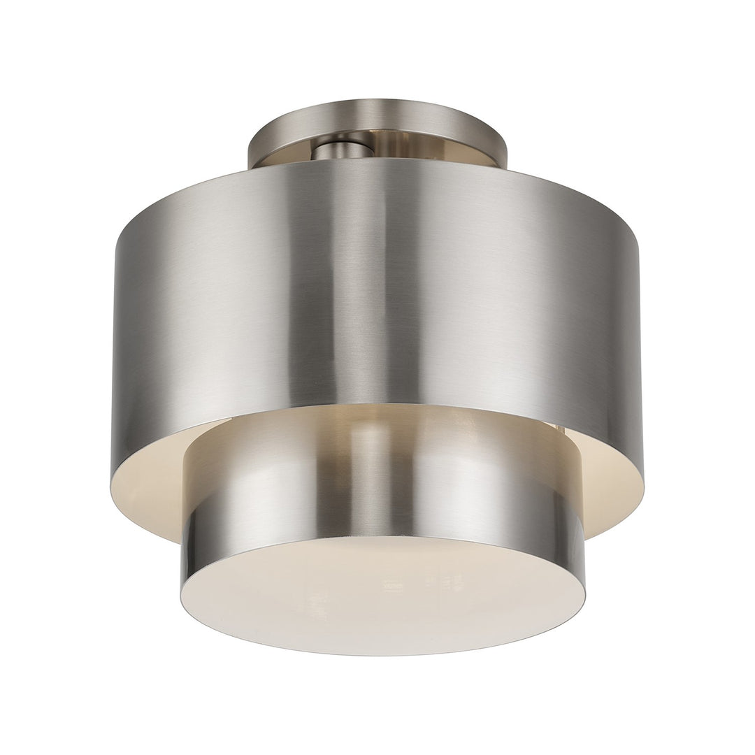 2 Light Brushed Nickel Medium Semi-Flush