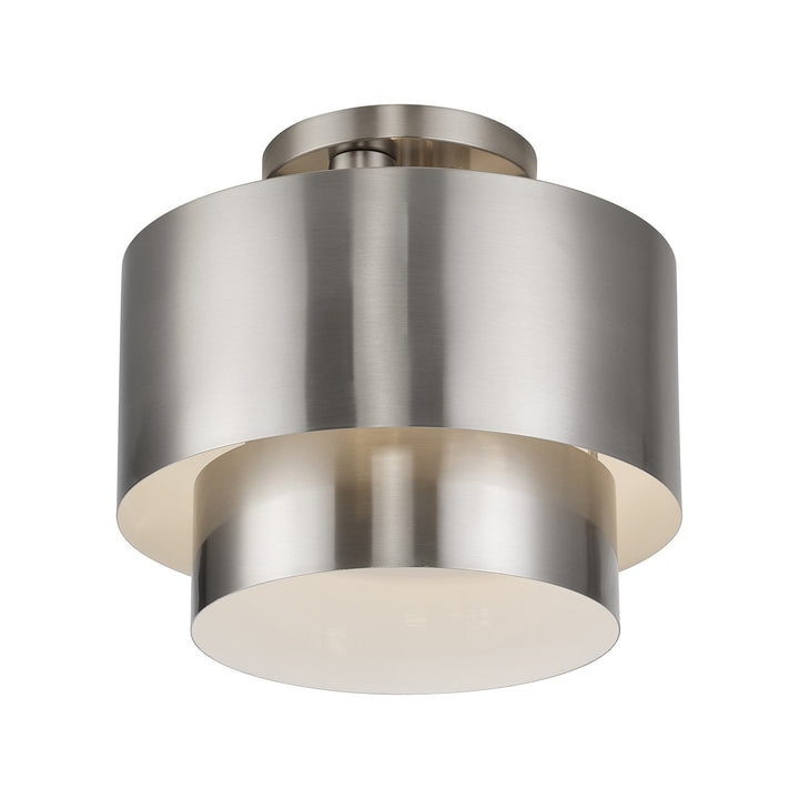 2 Light Brushed Nickel Medium Semi-Flush