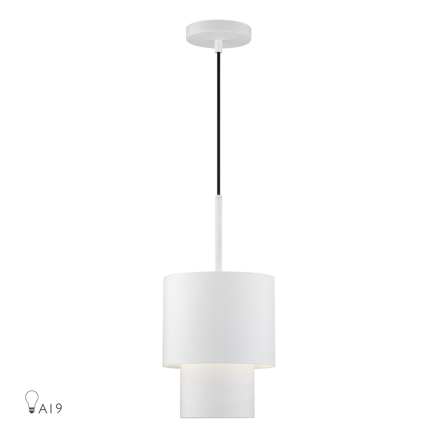 1 Light White Mini Pendant by Livex Lighting