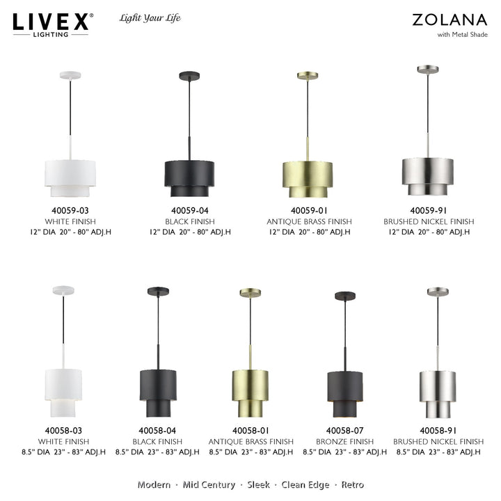 1 Light White Mini Pendant