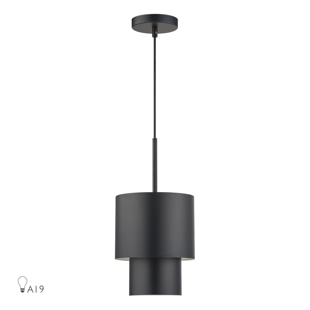 1 Light Black Mini Pendant by Livex Lighting