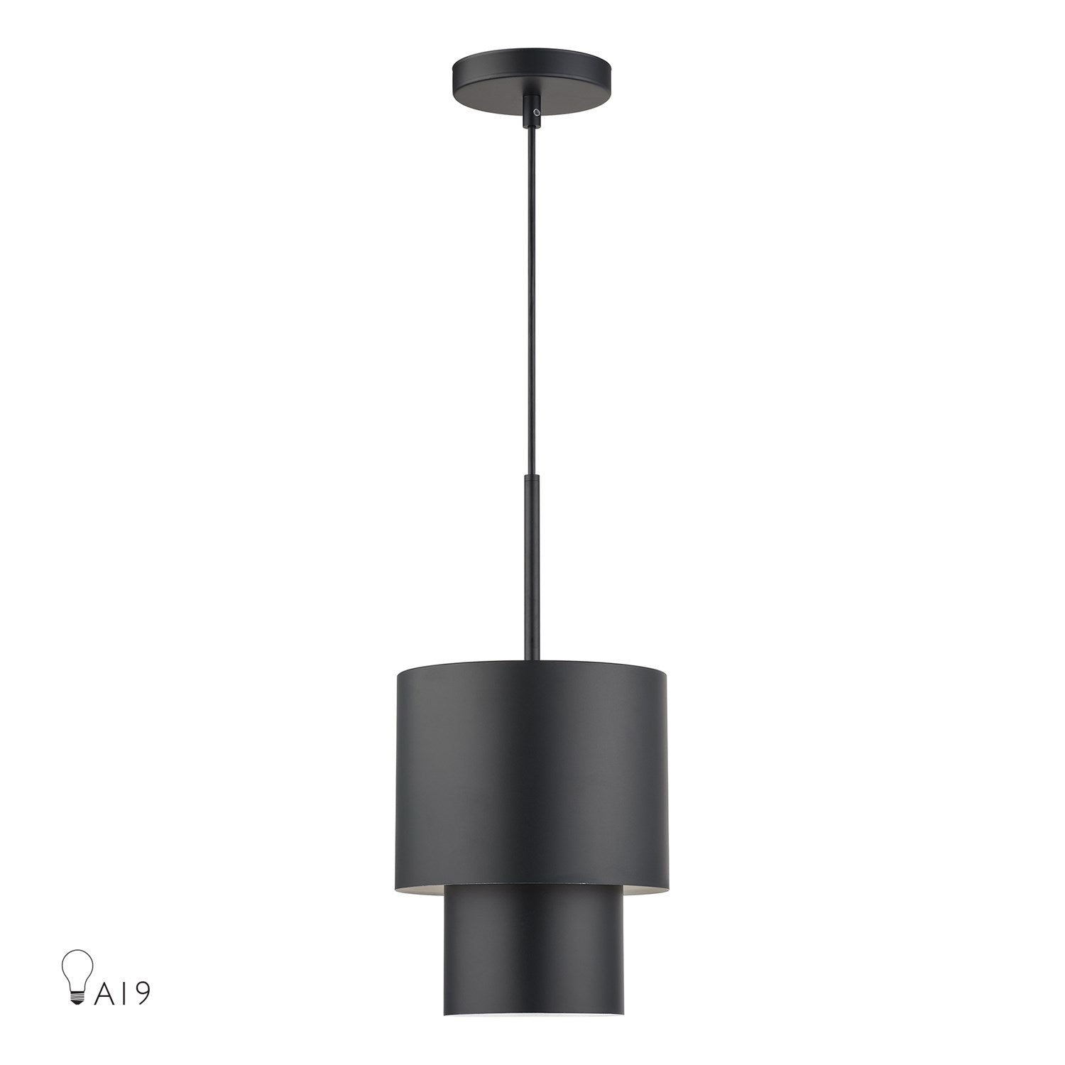 1 Light Black Mini Pendant by Livex Lighting