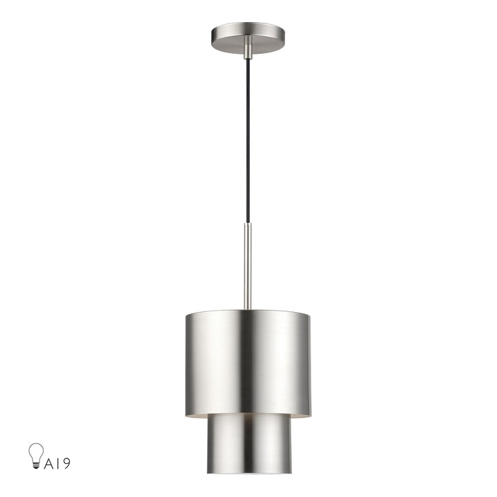 1 Light Brushed Nickel Mini Pendant by Livex Lighting