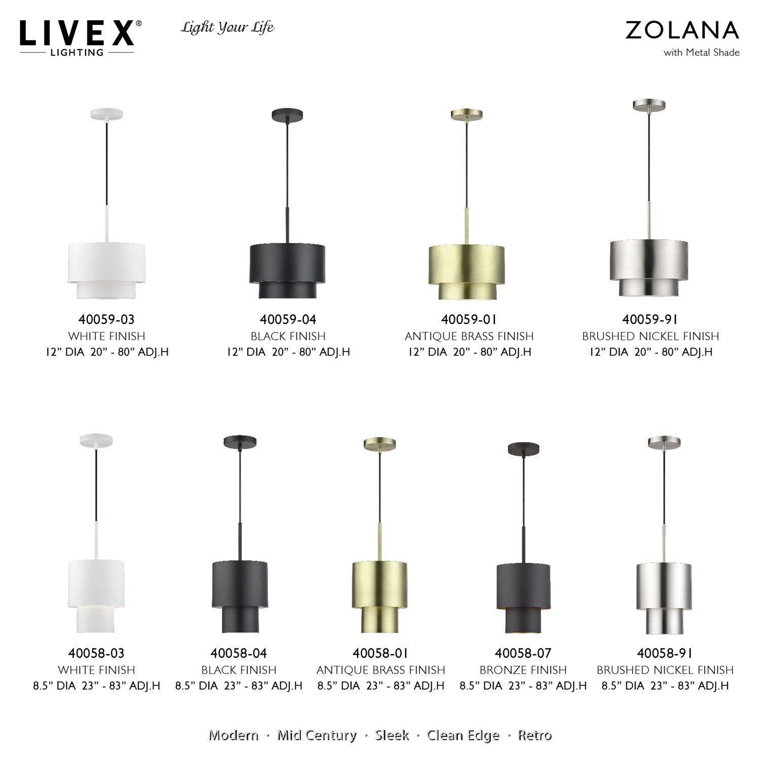 1 Light Antique Brass Pendant