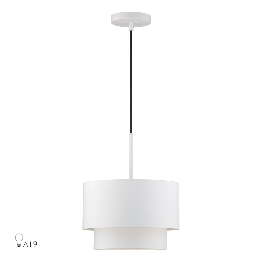 1 Light White Pendant by Livex Lighting