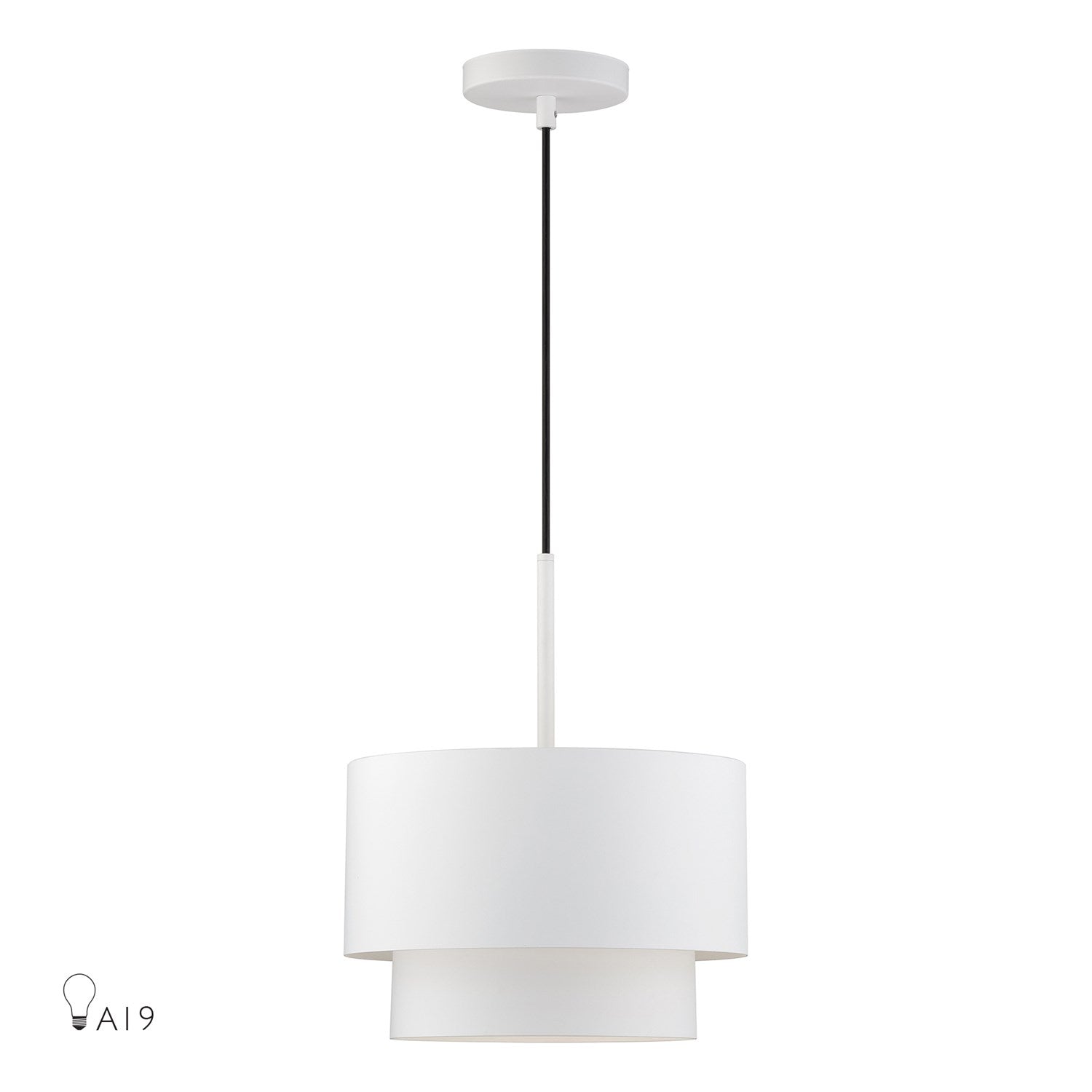 1 Light White Pendant by Livex Lighting