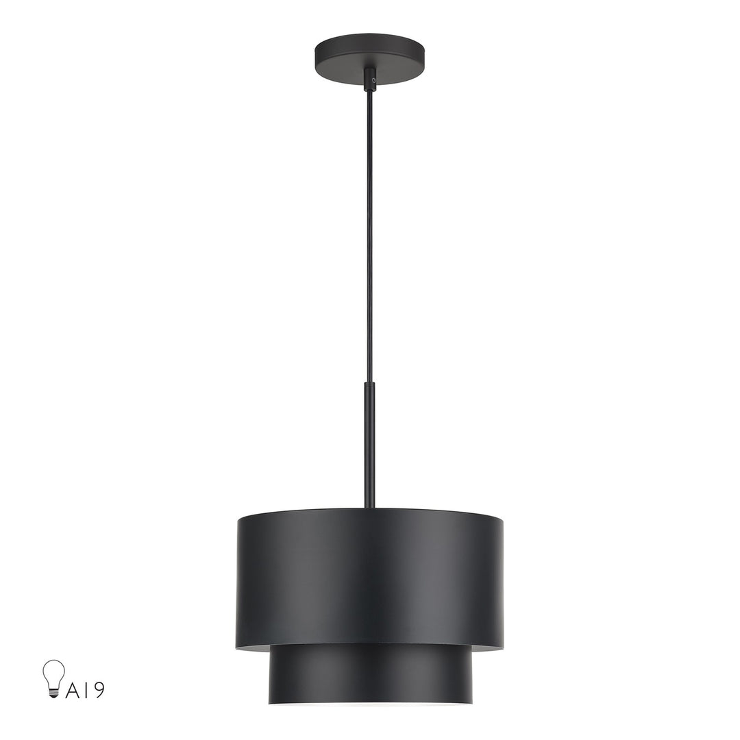 1 Light Black Pendant by Livex Lighting