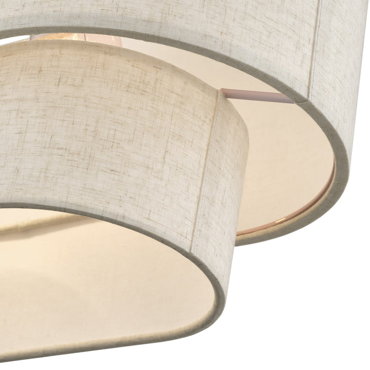 3 Light Antique Brass Medium Linear Chandelier