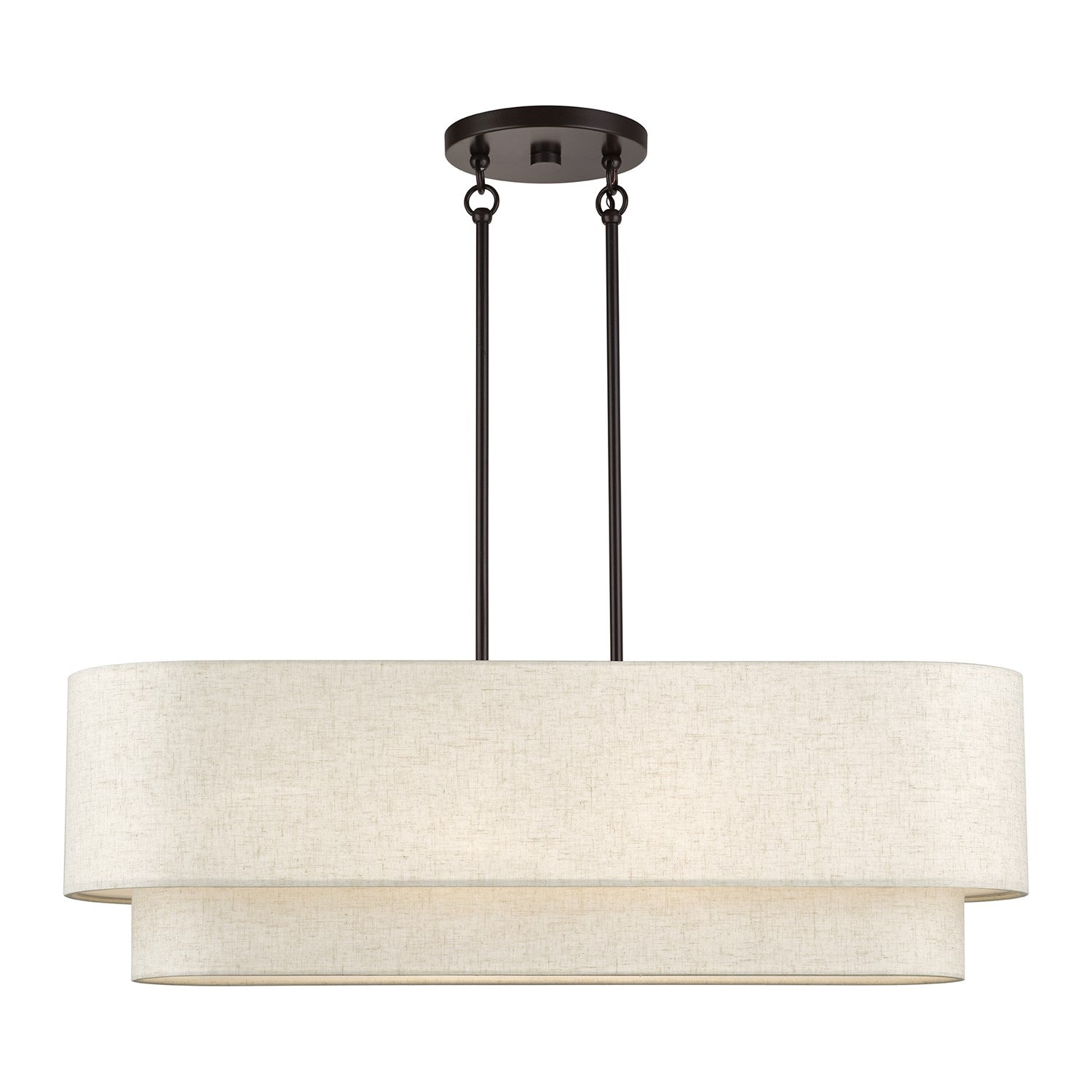 4 Light English Bronze Large Linear Chandelier by Livex Lighting