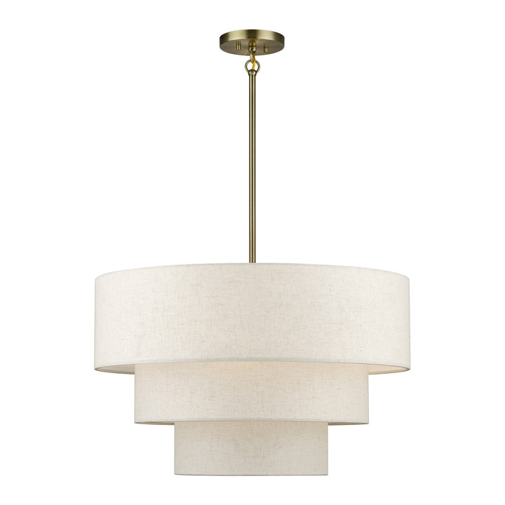 5 Light Antique Brass Medium Pendant Chandelier by Livex Lighting