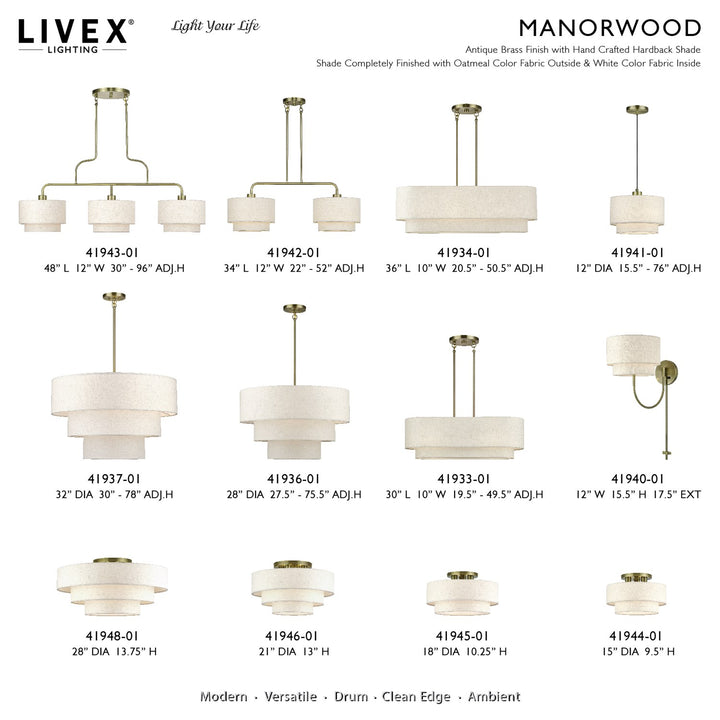 5 Light Antique Brass Medium Pendant Chandelier