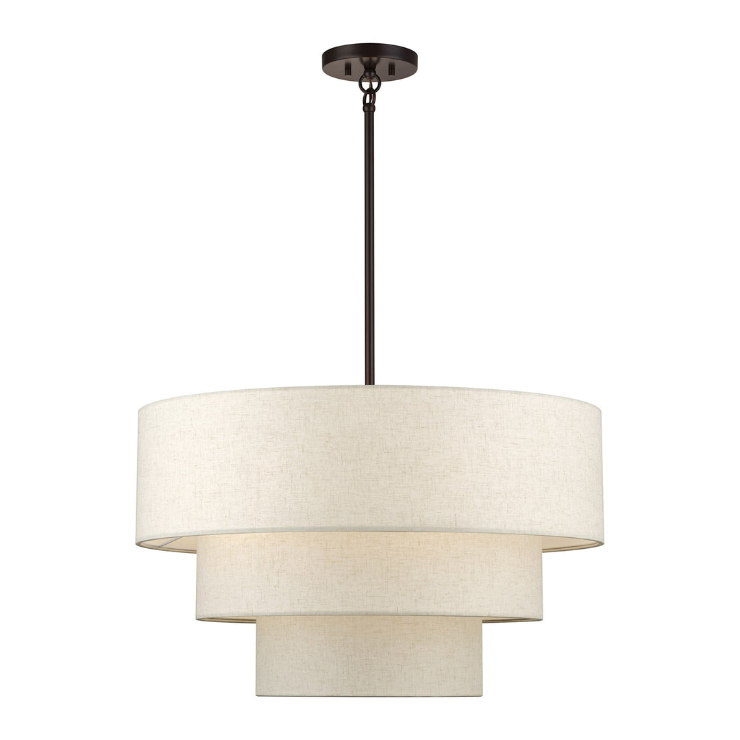 5 Light English Bronze Medium Pendant Chandelier by Livex Lighting