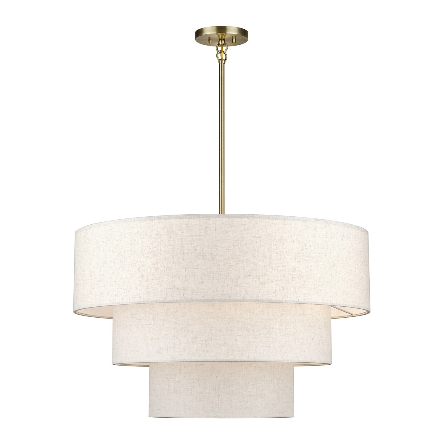 8 Light Antique Brass Large Pendant Chandelier by Livex Lighting