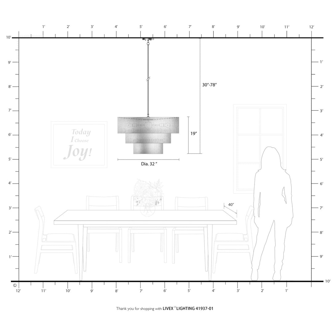 8 Light Antique Brass Large Pendant Chandelier
