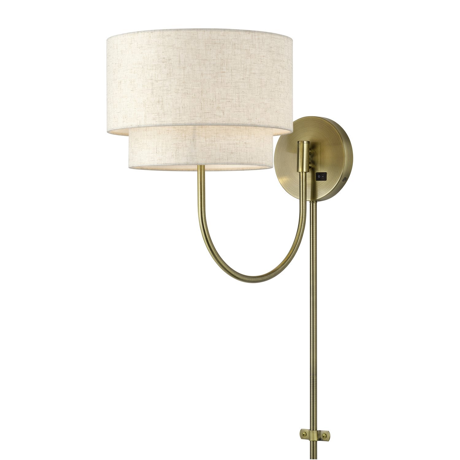 1 Light Antique Brass Swing Arm Wall Lamp by Livex Lighting