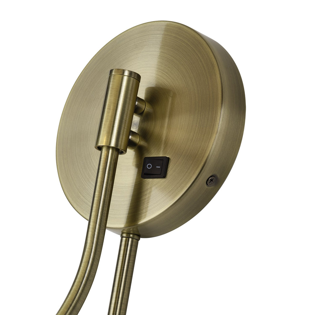 1 Light Antique Brass Swing Arm Wall Lamp