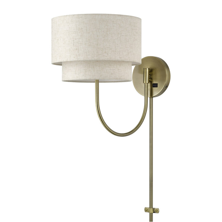 1 Light Antique Brass Swing Arm Wall Lamp