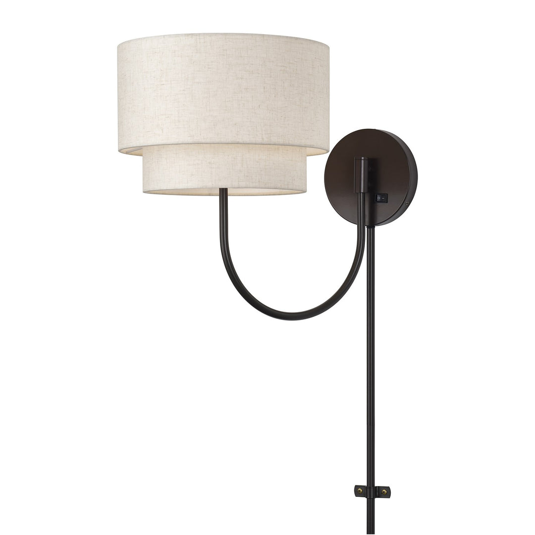1 Light English Bronze Swing Arm Wall Lamp by Livex Lighting