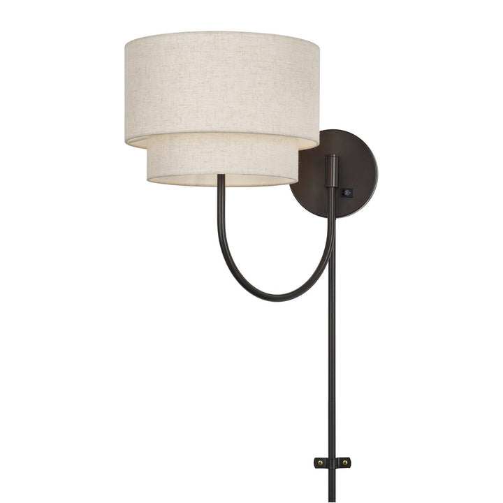 1 Light English Bronze Swing Arm Wall Lamp