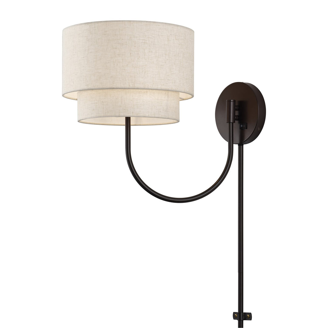 1 Light English Bronze Swing Arm Wall Lamp