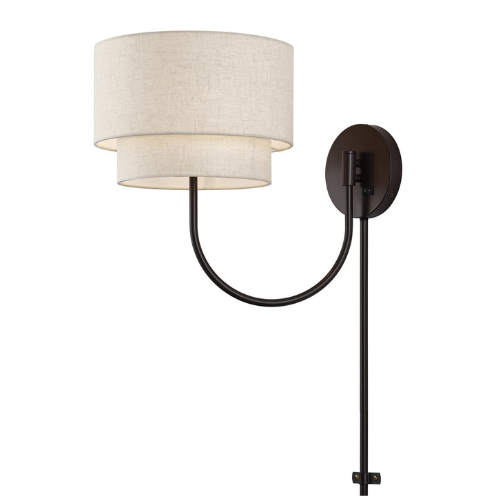 1 Light English Bronze Swing Arm Wall Lamp