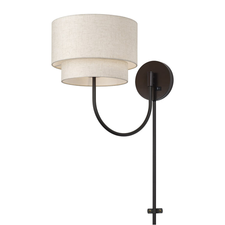 1 Light English Bronze Swing Arm Wall Lamp
