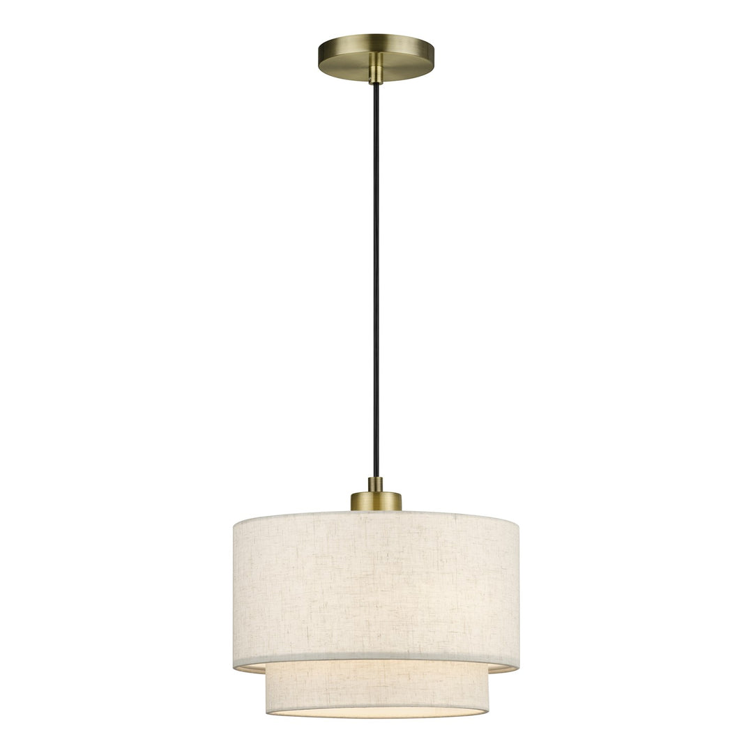 1 Light Antique Brass Pendant by Livex Lighting