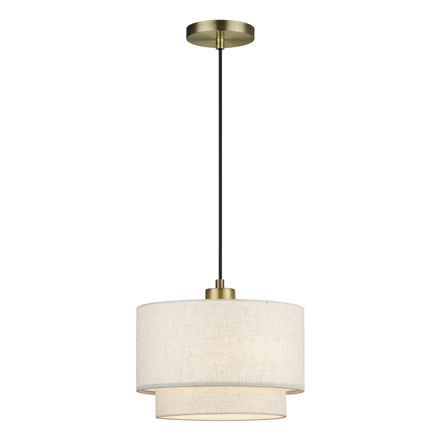 1 Light Antique Brass Pendant by Livex Lighting
