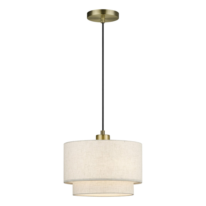 1 Light Antique Brass Pendant by Livex Lighting