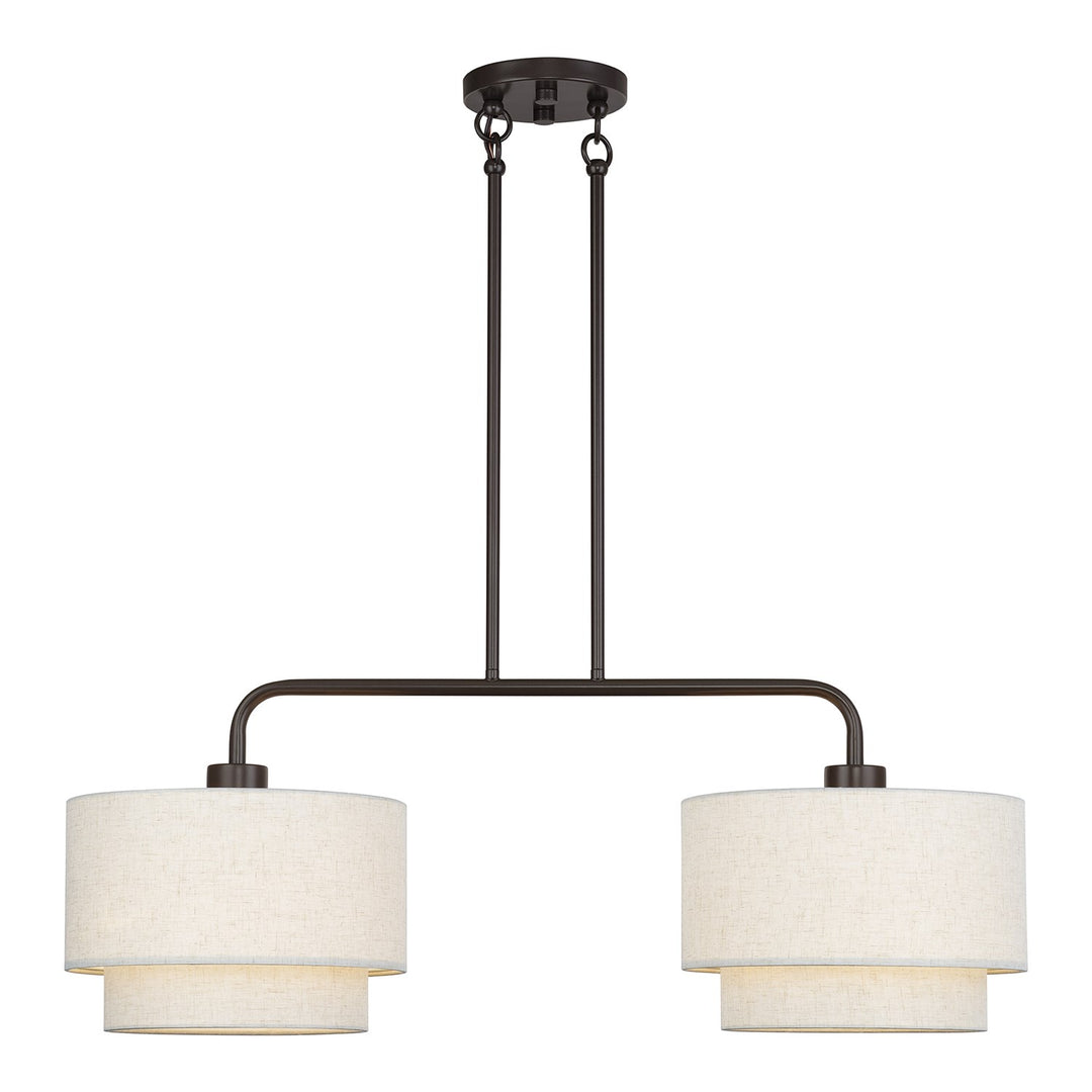 2 Light English Bronze Large Linear Chandelier by Livex Lighting