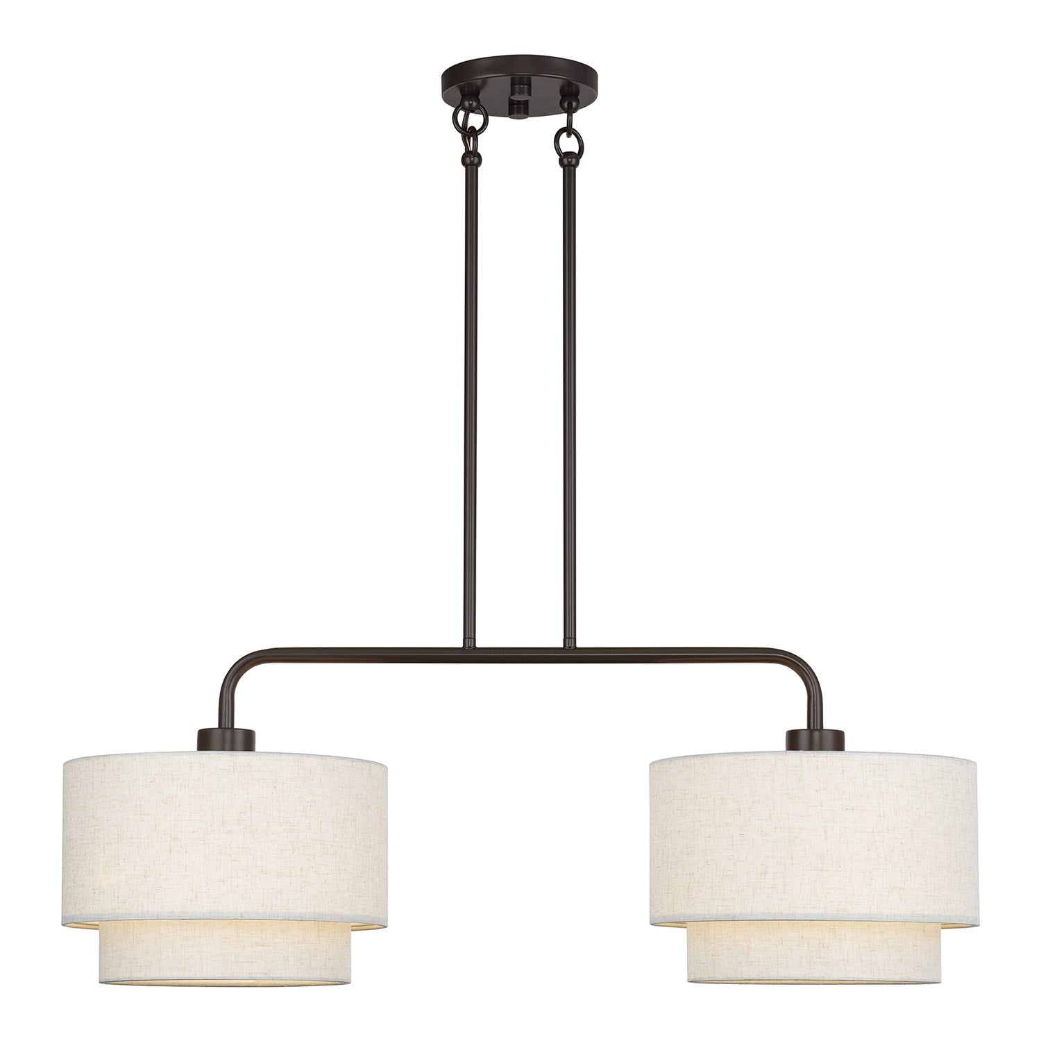 2 Light English Bronze Large Linear Chandelier by Livex Lighting