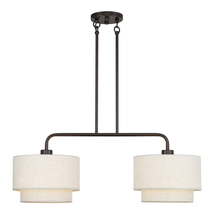 2 Light English Bronze Large Linear Chandelier by Livex Lighting
