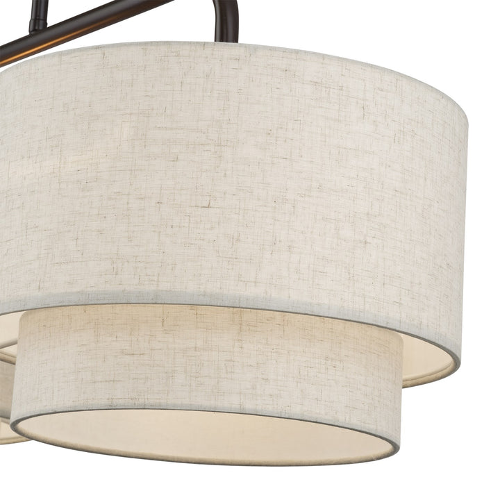 2 Light English Bronze Large Linear Chandelier