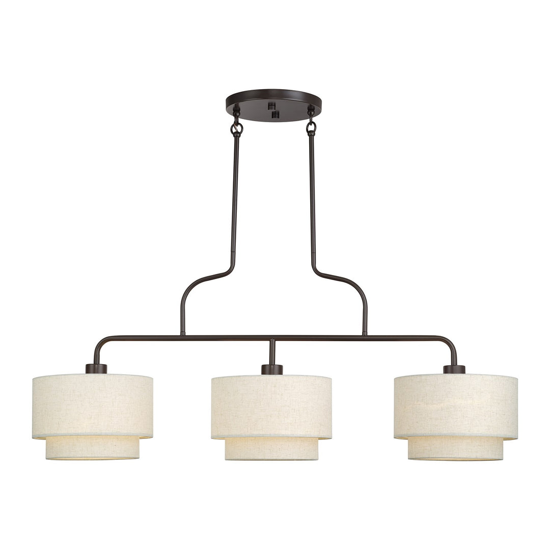 3 Light English Bronze Extra Large Linear Chandelier by Livex Lighting