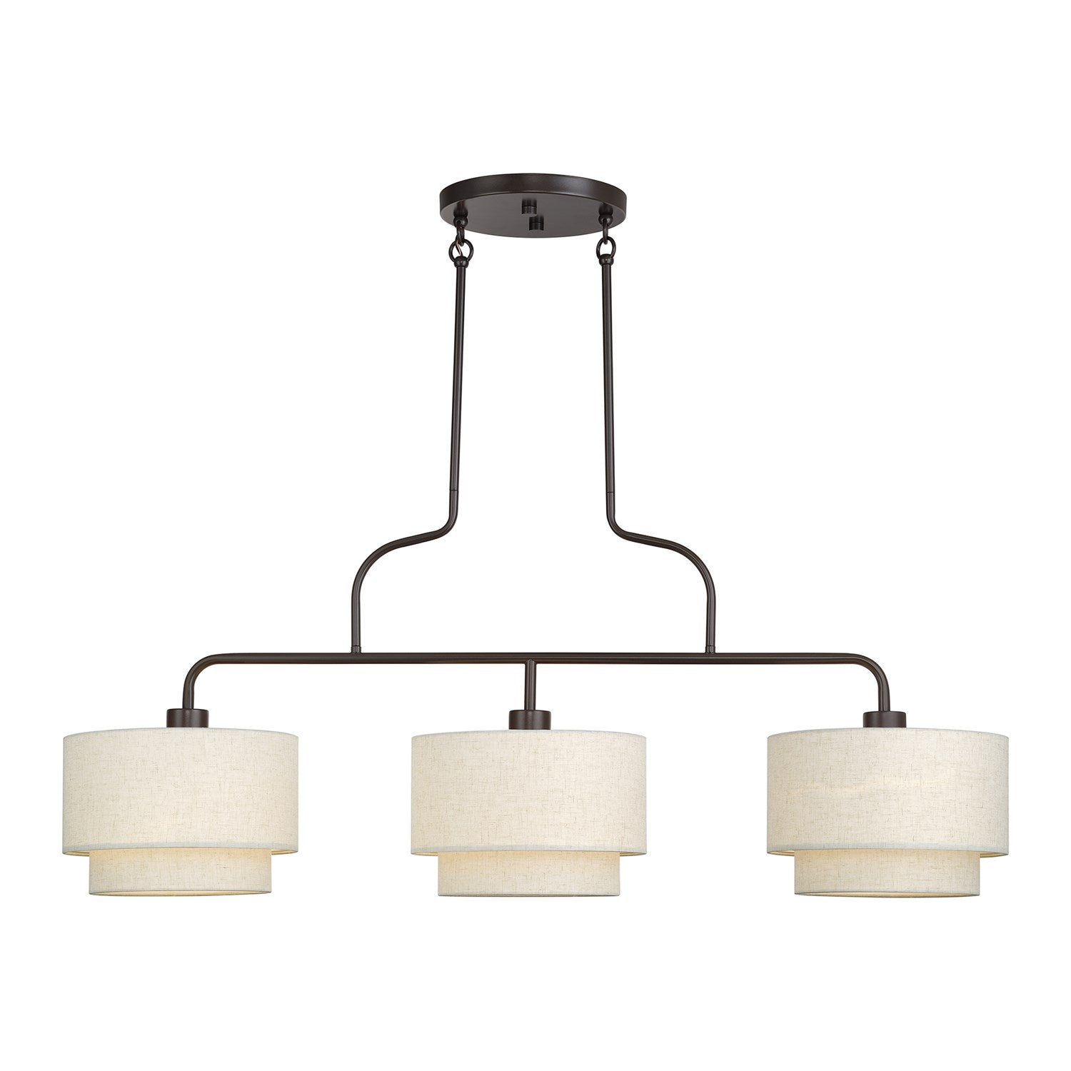 3 Light English Bronze Extra Large Linear Chandelier by Livex Lighting