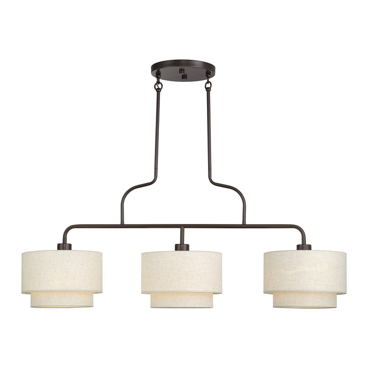 3 Light English Bronze Extra Large Linear Chandelier by Livex Lighting