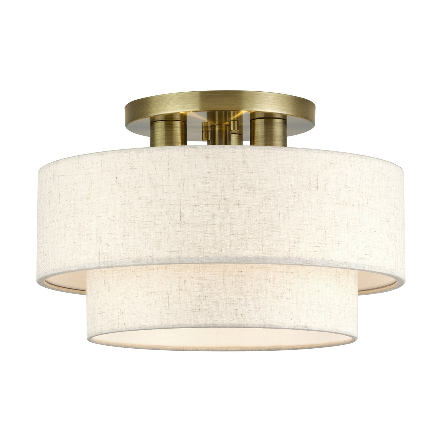 3 Light Antique Brass Large Semi-Flush by Livex Lighting