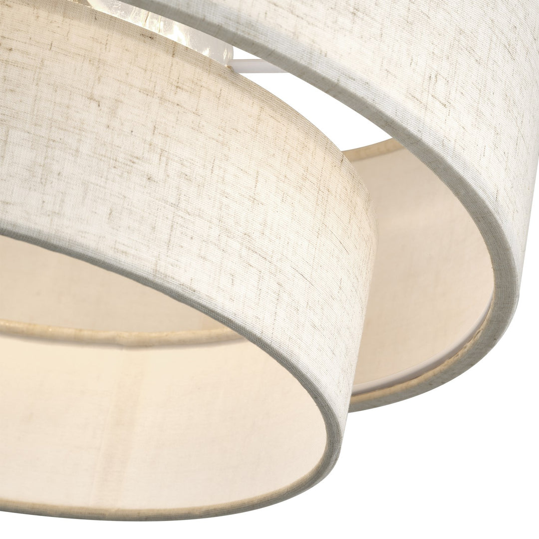 3 Light Antique Brass Large Semi-Flush
