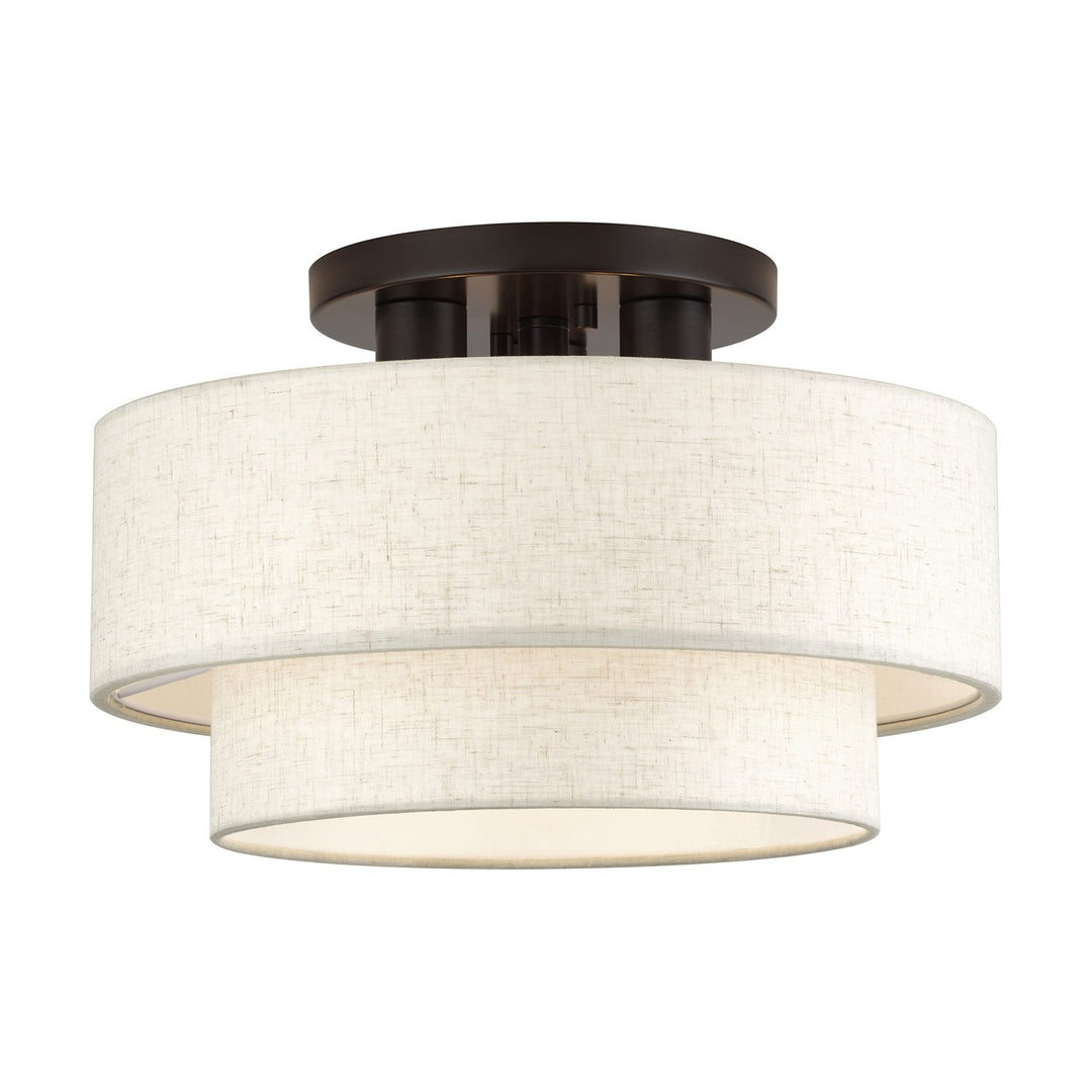3 Light English Bronze Large Semi-Flush by Livex Lighting