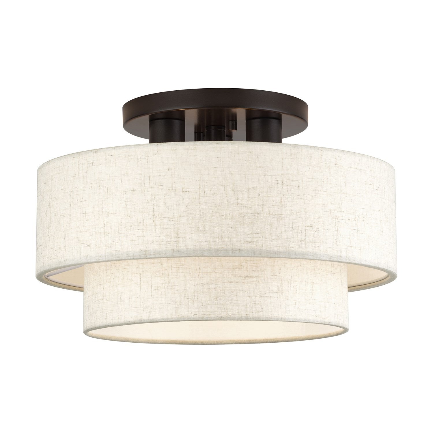 3 Light English Bronze Large Semi-Flush by Livex Lighting
