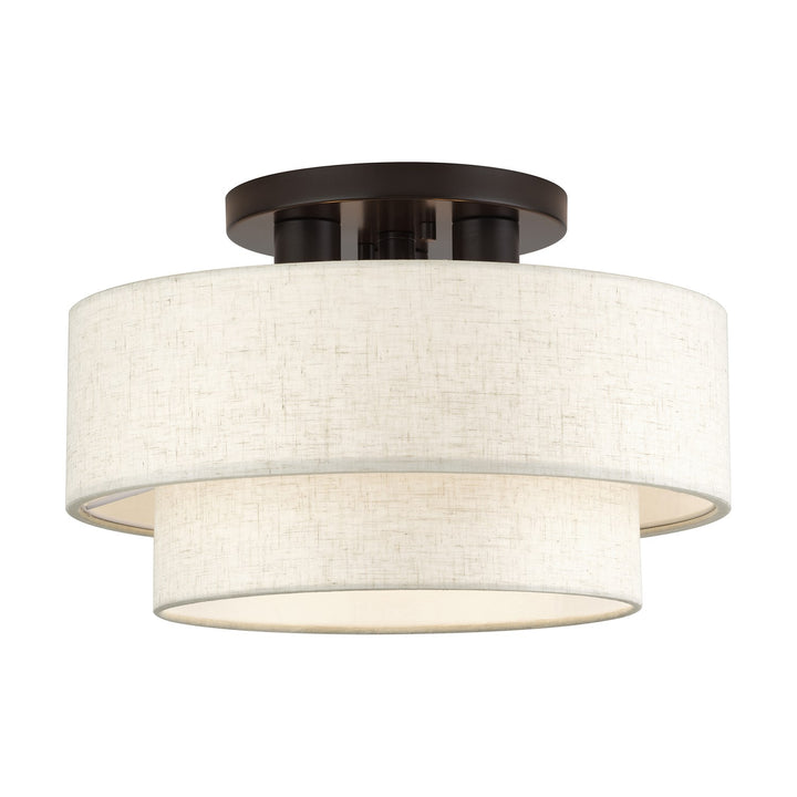 3 Light English Bronze Large Semi-Flush by Livex Lighting