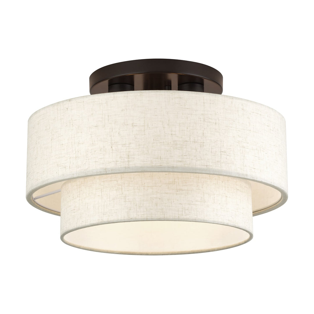 3 Light English Bronze Large Semi-Flush