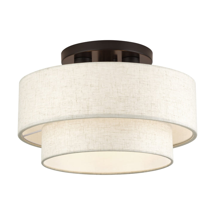 3 Light English Bronze Large Semi-Flush